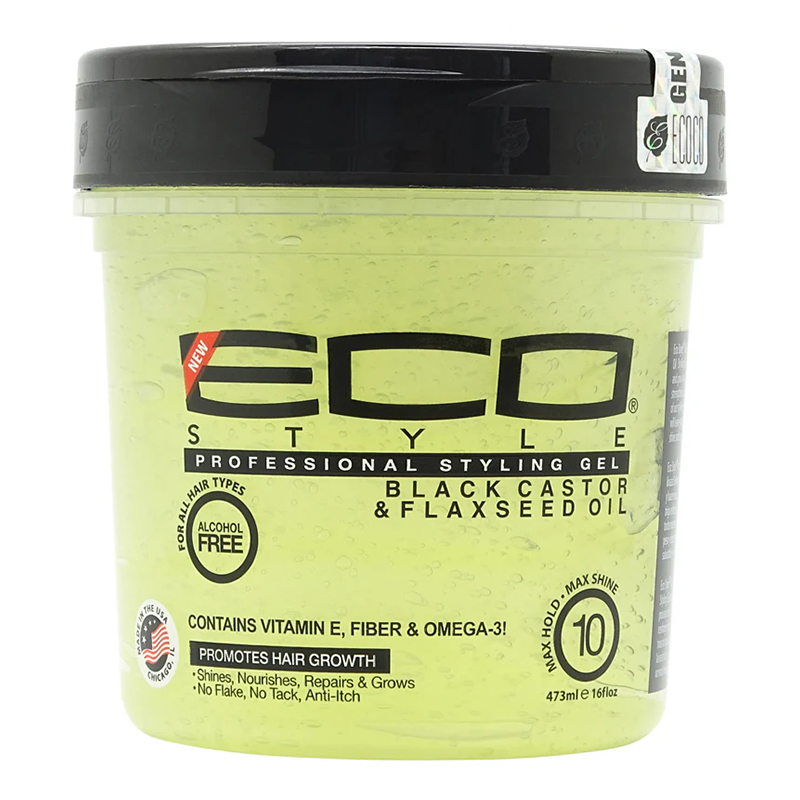 Eco Style Professional Styling Gel Black Castor & Flaxseed Oil 473ml
