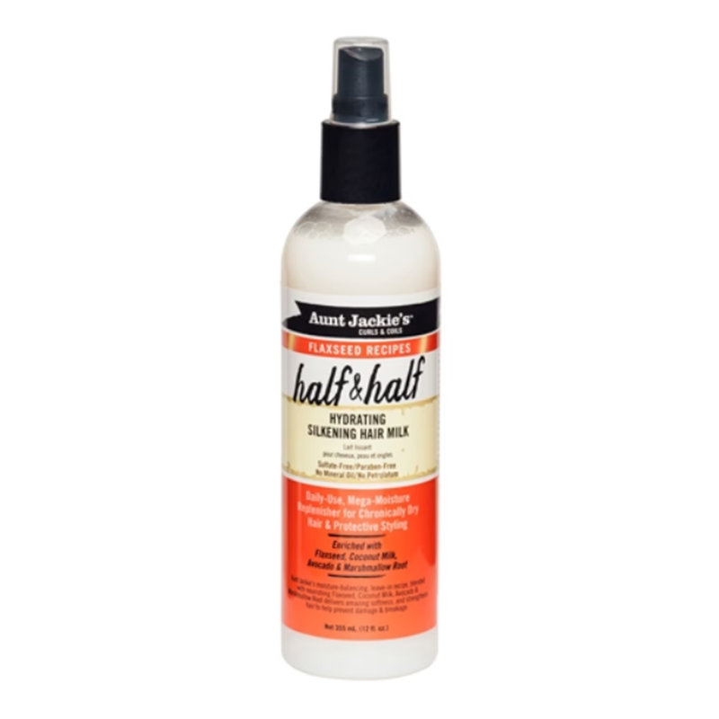 AUNT JACKIE'S CURLS & COILS FLAXSEED RECIPES HALF & HALF HYDRATING SILKENING HAIR MILK 355ML